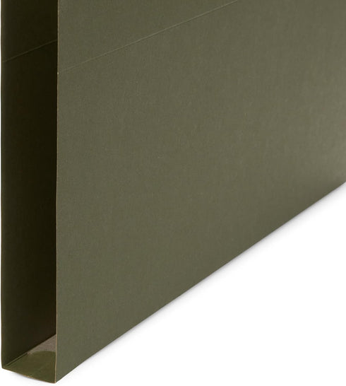 Blue Summit Supplies Legal Hanging File Folders, 25 Pack, 1" Expansion, Standard Green, Includes 1/5 Cut Tab Inserts