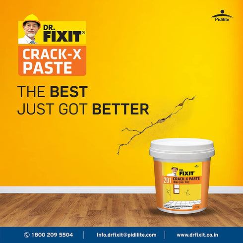 201 Crack X Paste-1Kg, Ready to Use Crack Filler for Internal & External Surface Cracks, Flexible Putty.