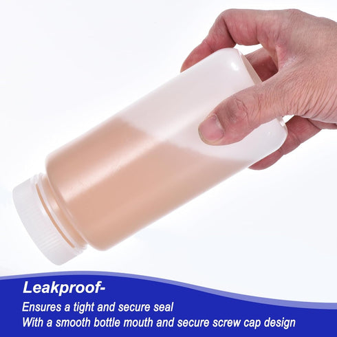 PATIKIL 500ml Reagent Bottles, PE Wide Mouth Round Graduated Bottles with Screw Cap for Lab Liquid Storage