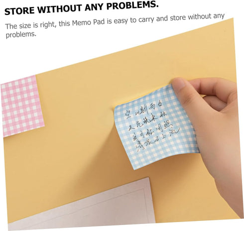 STOBOK 4 Plaid Element Sticky Page Markers - Grid Writing Notepad Memo Stickers, Small Note Pads for Portable Student