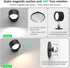 Racokky 2 3 Dimmable 360 3000mAh LED Wall Lights Pcs, Wall Lamp Color Temperatures & Magnetic Rotation with Remote