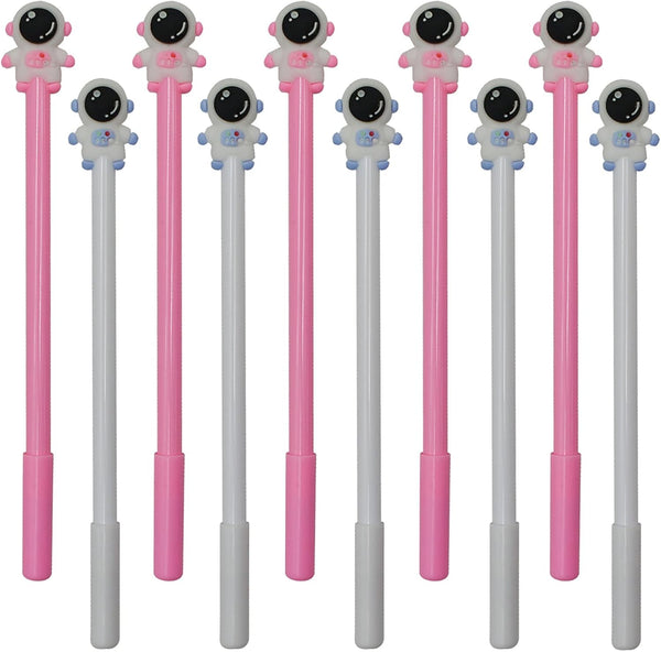 Maydahui 28PCS Cute Cartoon Spaceman Gel Pens, Black Ink, Astronaut Couples, Commemorative Space Collection