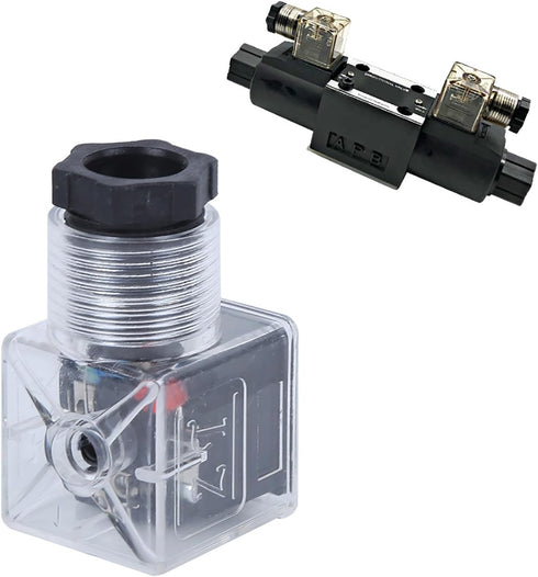 Hydraulic Solenoid Coil Plug, Transparent Voltage Solenoid Valve Coil, Universal Accessories with Light DC24 5Pcs