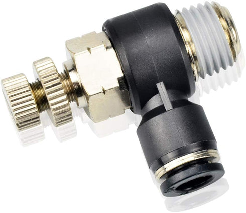 TAILONZ PNEUMATIC 3 Pack SL-3/8-N2 Push to Connect Air Line Fitting, 3/8 Inch OD 1/4 Inch NPT Elbow Valve