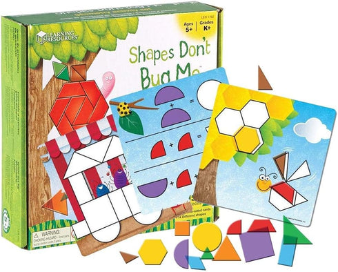 Set 136 5+ Learning Resources Shapes Don't Bug Me - Geometry Activity - Pieces, Ages Learning Math Games for Kids, Back