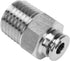 Push to Connect Fitting - 304 Stainless Steel Male Straight 5/32" Tube OD x 1/4" NPT Thread Pneumatic Push Lock Fitting