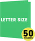 RAZCC Two Pocket Folders, 50 Pack, Fit Letter Size Paper, Pockets for School, Office, Business, Green
