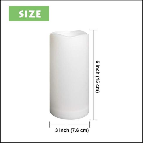Waterproof Outdoor Flameless Pillar Candles with Timer Battery Operated Electric LED Candle Set for Gift Home D cor Party Wedding Supplies Garden Halloween Christmas Decoration, 2 Pack, 3 x 6 by Smallpenglai