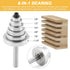 Frandilo 1/4 Inch Set, 3 6 Set (1/16", 1/8", 3/16", 1/4", 5/16", 3/8" 1/4" 1/2" Shank Rabbet Router Bit PCS Rabbeting