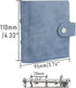 Mini Binder Cover, Blue 3-Ring PU Leather Notebook Binder, Round Ring with Snap Button Closure, Refillable