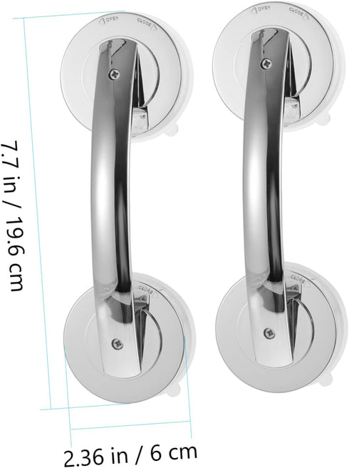 2-Pack Suction Shower Grab Bar & Toilet Handle for Bathroom Doors