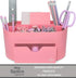 Pink Desk Organizer for Office Supplies, Desktop Organization for Room, College Dorm, Home School (Pink)