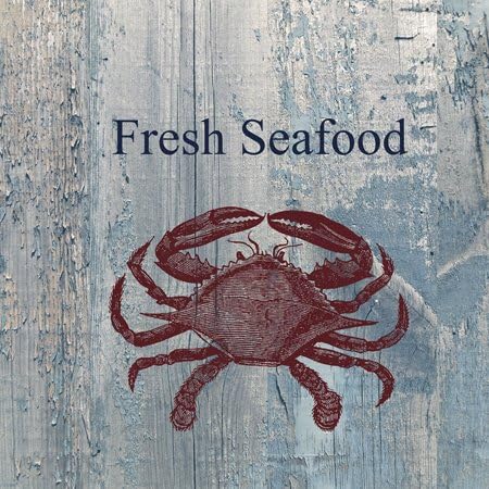 3dRose 8 Inch Fresh Seafood Red Crab on White wash Wood Beach Theme Ceramic Tile