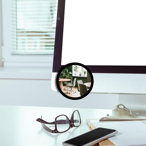 MSHHDK 4 360 2" Pcs Office Cubicle Mirrors Adjustable Monitor Mirror Swivel Stick-On See-Behind Mirrors Wide Angle