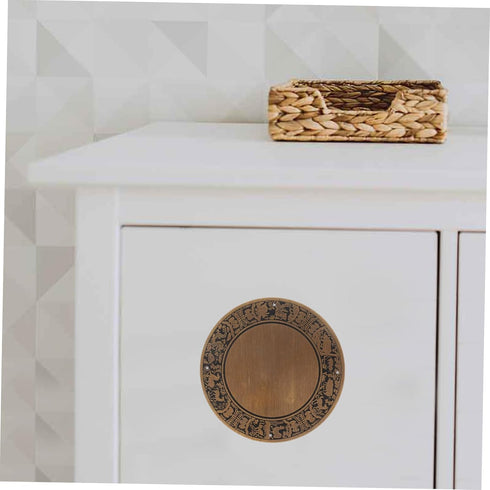Generic Antique Zodiac Style Storage Bench Faceplate Multifunctional Console Table Plate for Cabinets and Shelves
