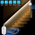 Dimmer 3000K 16.4FT Dual Motion Sensor Light Indoor - Plug-in Motion Activated Step Stair LED Strip with Double