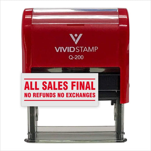 Medium Self Inking Rubber Stamp (Red Ink) - All Sales Final No Refunds No Exchanges