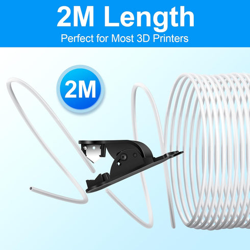 EILKBLA 1.75mm 2M (6.6ft) 2.5mm ID4mm 2x PC4-M10 1x PC4-M6 3D PTFE Tube for Filament, Bowden Tube OD with Tube Cutter