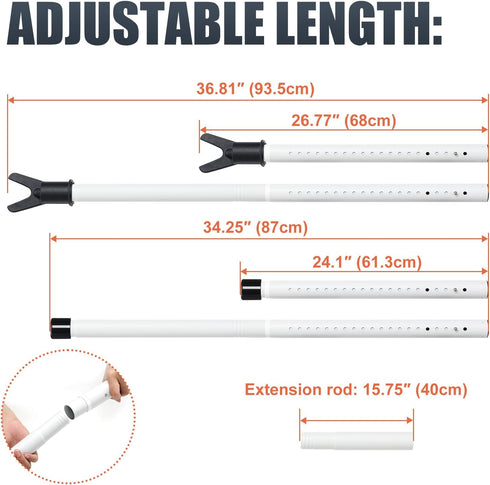 ETICSIPA 1.3" 2PCS Door Security Bar Heavy Duty Metal Patio Door Security Bar for Hinged & Sliding Glass Door Portable