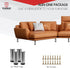 TCHOSUZ 6 inch 15cm Pack 4 / Metal Furniture Legs, Furniture Fittings of Metal, of Modern Stainless Steel Round