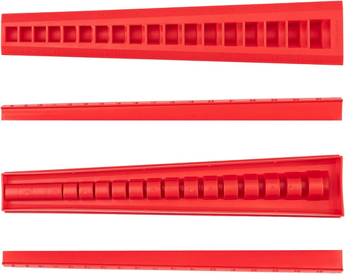 TEKTON 18-Tool 3/8 Inch Drive Flare Nut Crowfoot Wrench Organizer Rack, Red