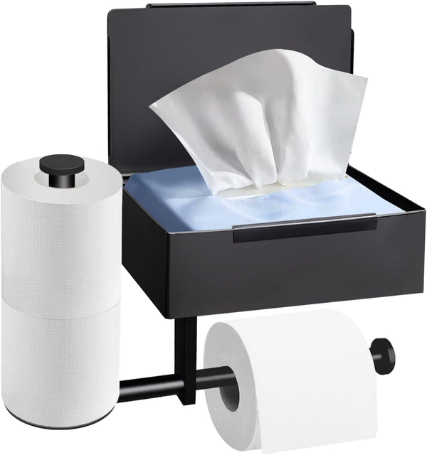 Stainless Steel Toilet Paper Holder with Wet Wipes Box for Bathroom -