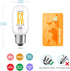 T45/T14 6W E26 Bulb 60 Dimmable(0-100%), 3000K, Bulbs 4-Pack LED Tube Watt Equivalent, Soft White Antique Edison