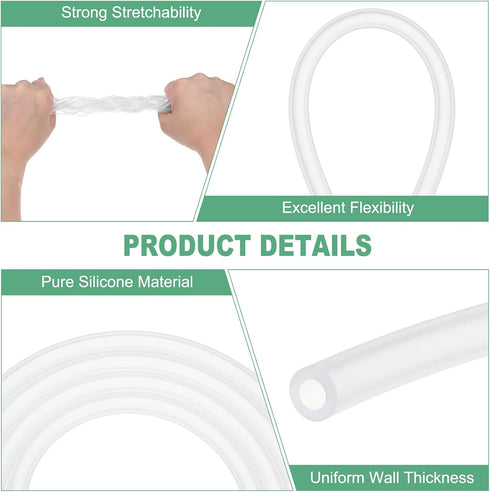 3/16"(5mm) 11/32"(9mm) 5ft(1.5 M METERXITY Silicone Tubing, ID x OD Silicone Rubber Vacuum Tube, M) High Temp Water Air