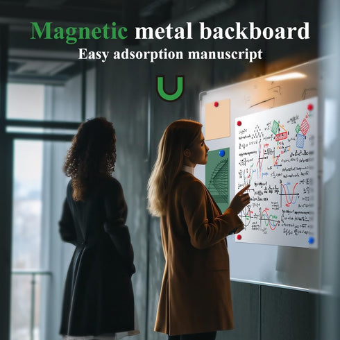 M&G 24" x 18" White Board Dry Erase Board, Magnetic for Wall with 2 Markers, 4 Magnets & 1 Eraser
