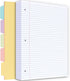 Filler Paper, 8.5” x 11” Lined Notebook Paper, 3 Holes College Rule with Dividers, 100gsm 260 Pages A4 Loose Leaf