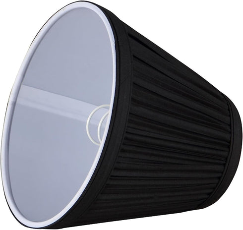 Aspen Creative 33122-2 3" 6" 5" 2 Pack Small Pleated Empire Shape Chandelier Clip-On Lamp Shade, Black, Top x Bottom x