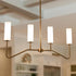 Gold Linear Chandelier, 4-Light Modern Farmhouse Chandeliers Pendant Lights Fixtures with Frosted