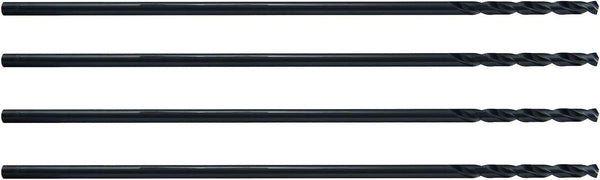 MAXTOOL 4pcs Aircraft Extension Drills - 1/8"x12" HSS M2 Extra Long Deep Twist Drill Bits Straight Shank Fully Ground