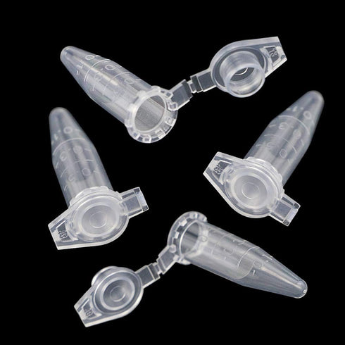 500PCS 0.5ML Clear Plastic Graduated Microcentrifuge Test Tubes with Attached Lid for Lab Sample Storage