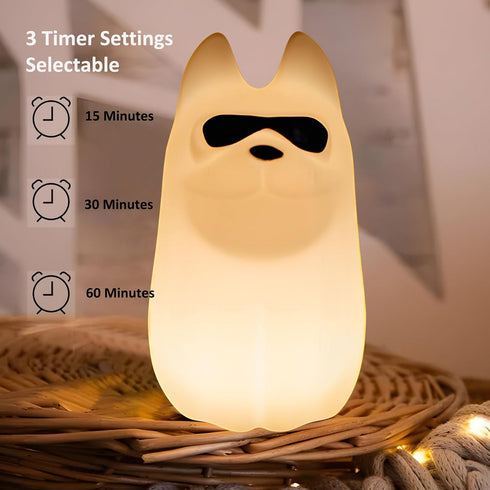 7 Cute Dog Night Light, Colors Want Want Nightlight, LED Bedside Lamp, Touch-Sensitive for Bedroom, Living Room,Dorm
