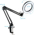 C5V 2A 8W 80LEDs 5X 10 Dimmable 3 Dioche D Desk Light with Magnifier - Flexible Swing Arm Clampon Table Lamp with USB