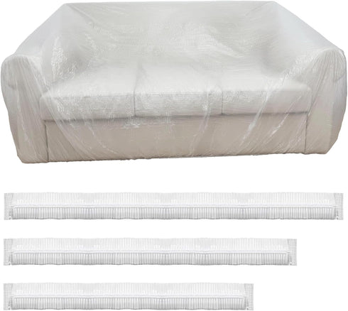 Aphila 3 Pcs Disposable Furniture Dust Covers with Elastic, Plastic Dust Cover for