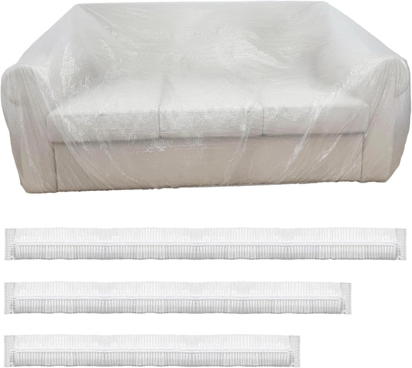 Aphila 3 Pcs Disposable Furniture Dust Covers with Elastic, Plastic Dust Cover for