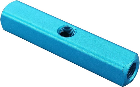 Baomain Aluminum Air Manifold Block, 1/4" PT Threaded, 4-Way 7-Port for Pneumatic Systems