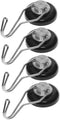 Mavoro Strong Magnetic Hooks Set of 4, Black - Heavy Duty Neodymium 52 Rare Earth Magnets, Up to 65 lbs