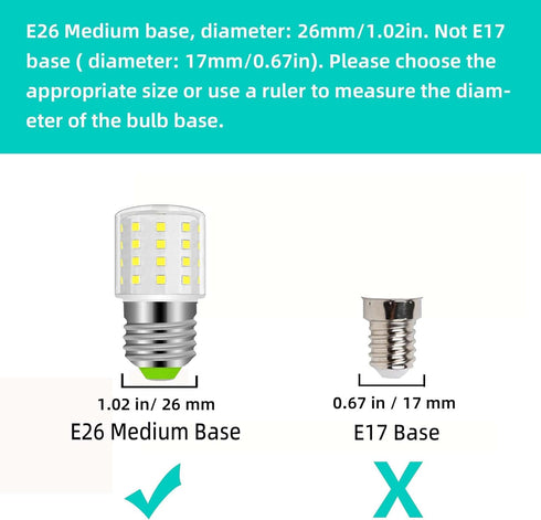Led Refrigerator KEI D34L Light Bulb, AC 100-265V, 3.5W, 40W Halogen Equivalent, E26, Daylight White 6100K