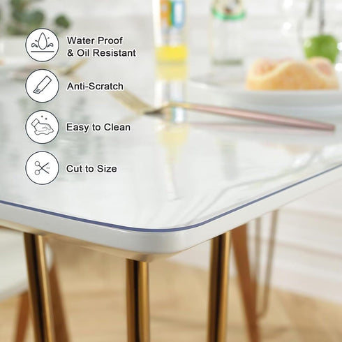 Generic 7in 13in Clear PVC Desk Pad Mat x Crystal Table Cloths Rectangular Vinyl Desk Pad Waterproof PVC Plastic Table
