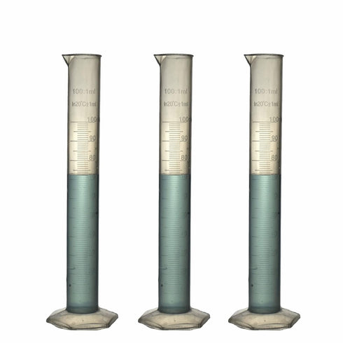 Graduated Measuring Cylinder Polypropylene Plastic, 100ml 3-Pack