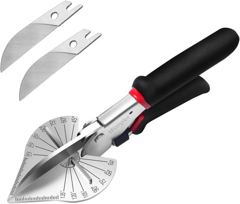 Miter Shears, Multifunctional Quarter Round Cutting Tool with 2 Replacement Blades
