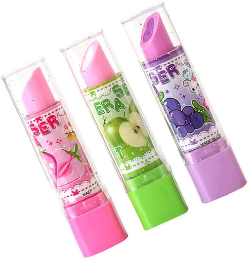 balacoo 8Pcs Pencil Erasers Lipstick Eraser, Novelty Rubber Eraser for Children Kids Students