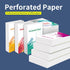 Premium Perforated Paper, 8.5 x 11" 4 Part Perf White (4-1/4 X 5-1/2"), 21lb, 500 Sheets US Letter Paper for Invoices,