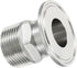 1.5 Inch 1" 304 50.5mm PATIKIL TC Tri Clamps Adaptor, Tri-Clover Fittings to NPT Male Sanitary Thread Adaptor Hexagonal