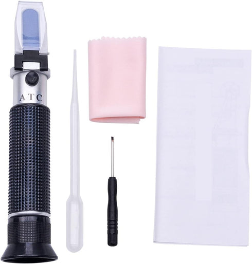 VGVGV Brix Refractometer, Handheld Salinity Refractometer ATC 0-100% 1.000-1.070 Seawater Salt Concentration Salinometer