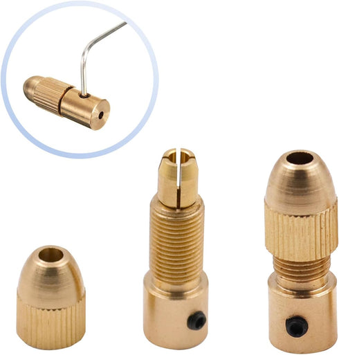 Mesee 3 Sets 0.5-3mm Brass Drill Chuck, Small Electric Drill Bit Collet Set with Allen Wrench