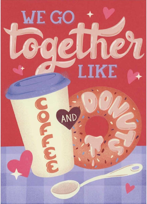 Sellers Publishing RSVP We Go Together Like Coffee and Donuts Valentine's Day Card for